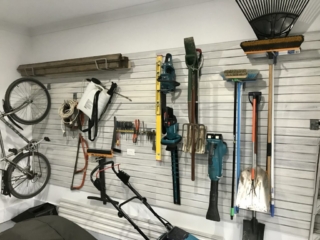 new home garage wall storage design