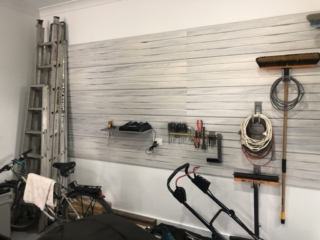 new home garage wall storage design