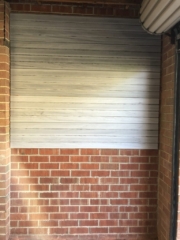 whitewood slatwall brick wall