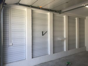brick wall garage storage