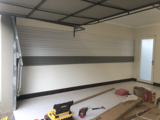 Brite White & Weathered Grey Garage Wall Panels Brite White & Weathered Grey Garage Wall Panels