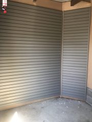 Weathered Grey Garage Wall Panels - Corner Installation