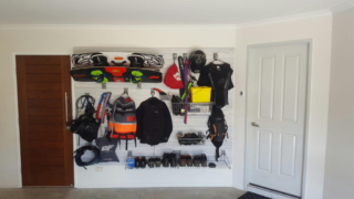 skiing equipment storage