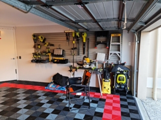 powertool garage storage on wall