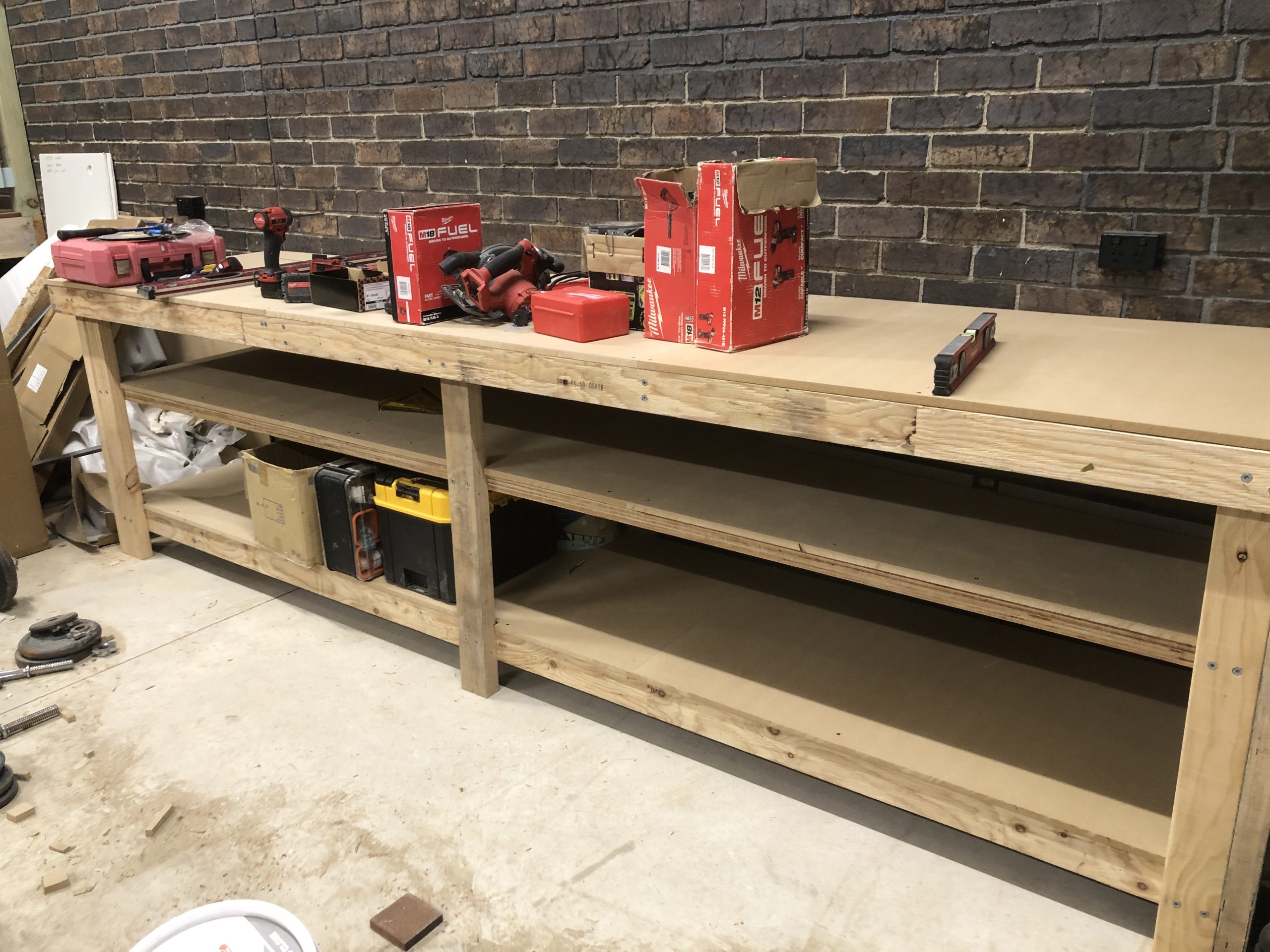DIY Garage Wooden Workbench