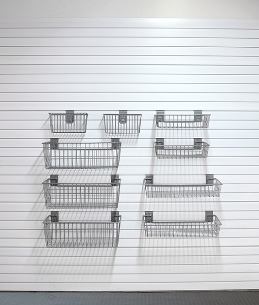 slatwall storage baskets